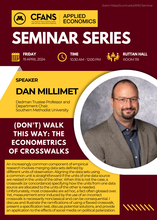 maroon and gold poster advertising Professor Millimet's talk on April 19